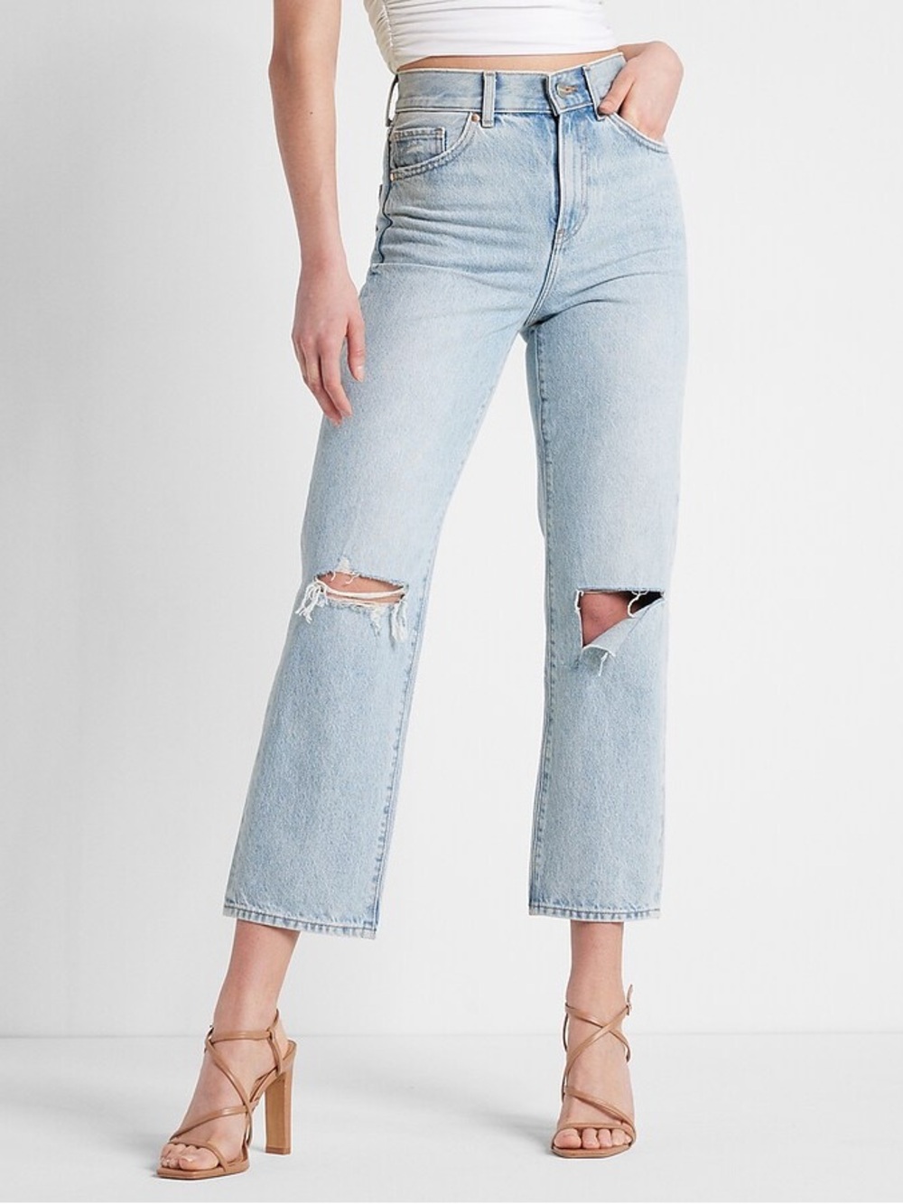 Express Light Blue Distressed Women's Jeans